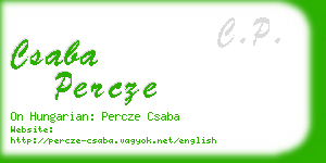 csaba percze business card